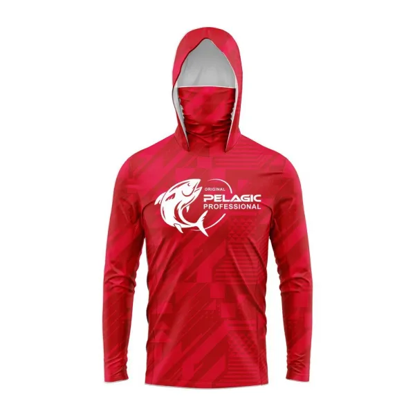Design Pelagic Professional Hooded Performance Shirt Red Hoodie - 1