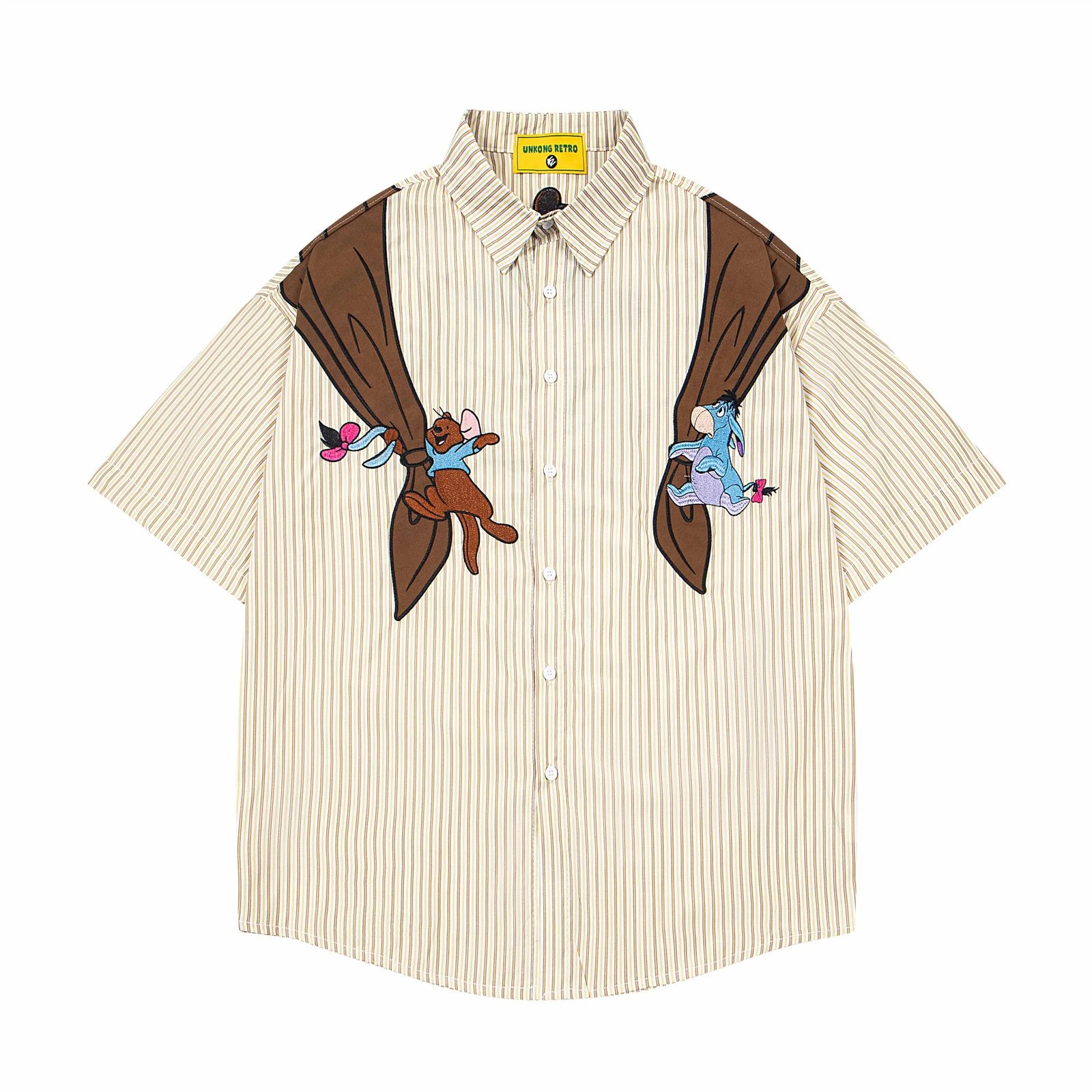 Design Unkong Retro x Disney Winnie the Pooh & Eeyore Striped Short-Sleeve Shirt - 6