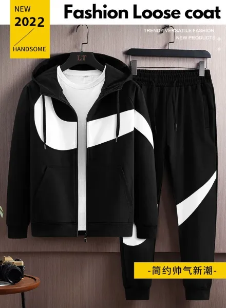 Nike Fleece Tracksuit Set Black / Gray - 3
