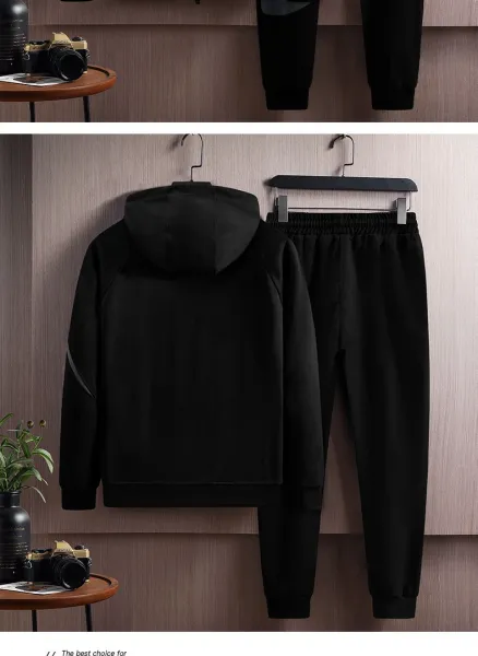 Nike Fleece Tracksuit Set Black / Gray - 15