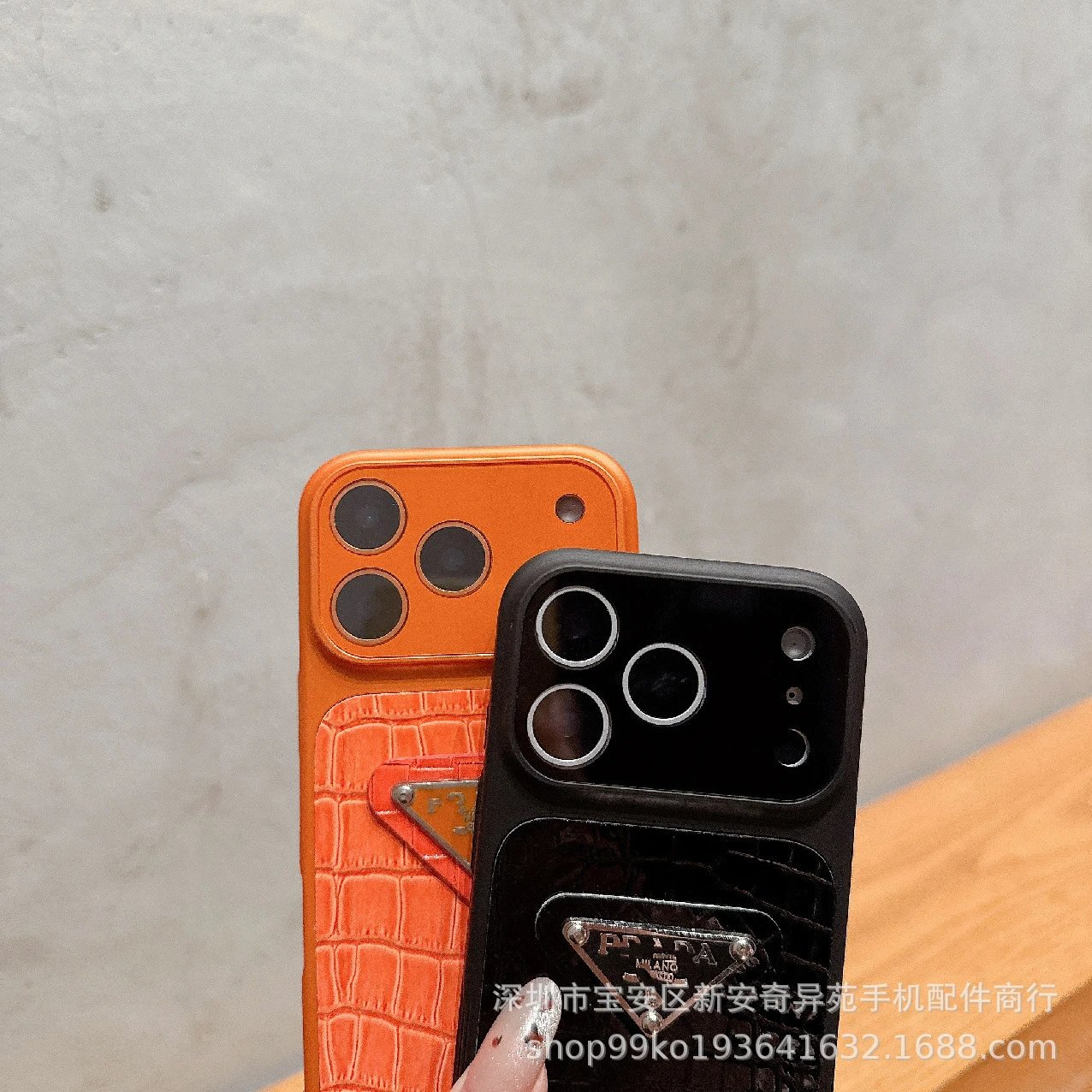 Prada Re-Edition Croc-Embossed Phone Case Black - 8