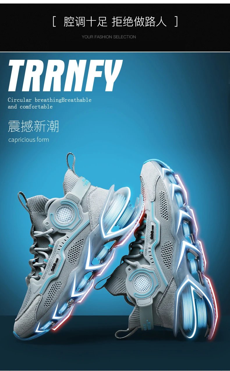 Design Flame Print Chunky Sneakers White Blue Multicolor - 9