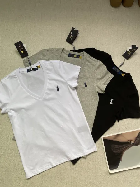 Polo Ralph Lauren V-Neck T-Shirt Gray T-Shirt - 3