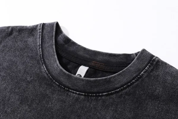 Design Graphic Print Acid Wash Black Oversized T-Shirt - 8