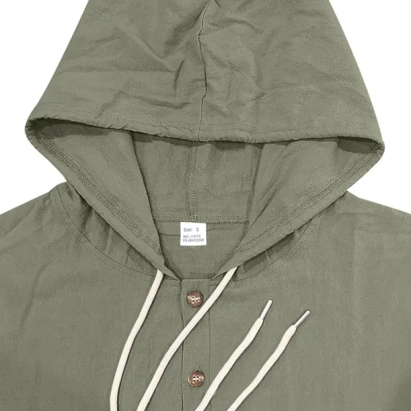 Design Button-Up Hooded Cardigan Beige Shirt - 41