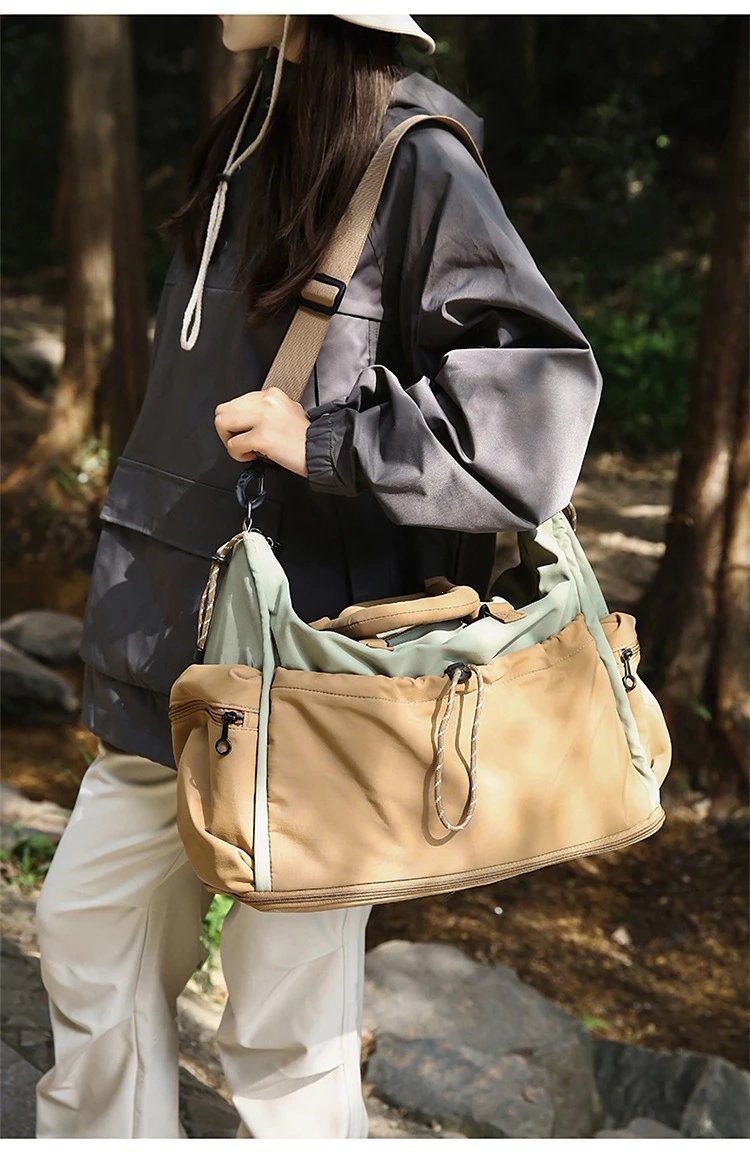Design Duffle Bag Beige and Gray Travel Bag - 37