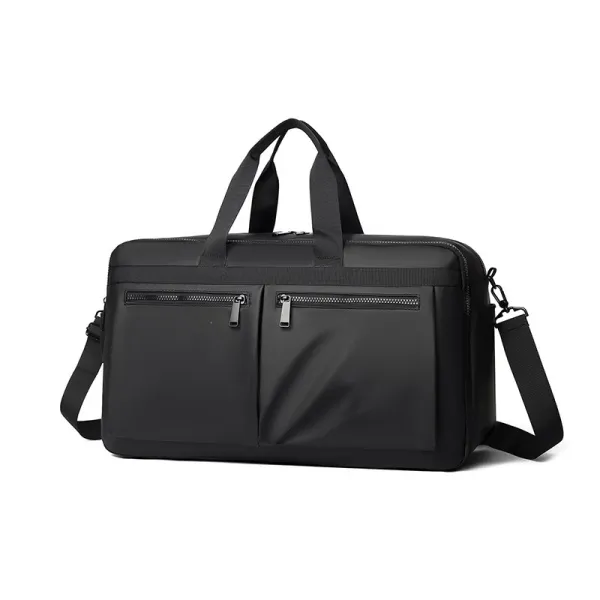 Design Minimalist Dual-Zip Black Duffle Bag - 1