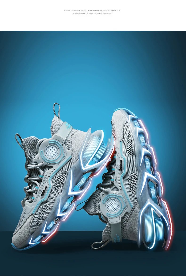 Design Flame Print Chunky Sneakers White Blue Multicolor - 33
