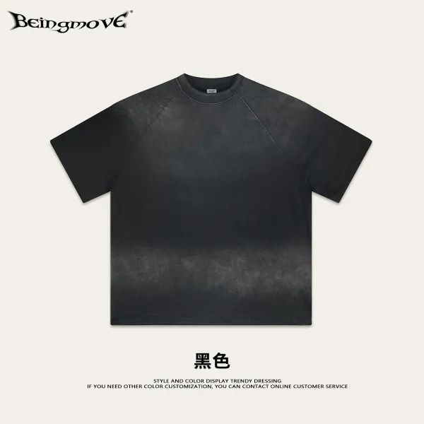Design Beingmove Washed Black Raglan T-Shirt T-Shirts - 1