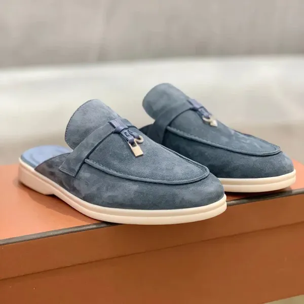 Design Suede Mule Loafer Tan Casual Shoes - 10