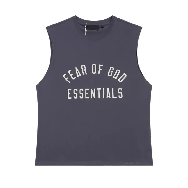Fear of God Essentials Arch Logo Sleeveless Top Charcoal Gray Vest-Top - 1