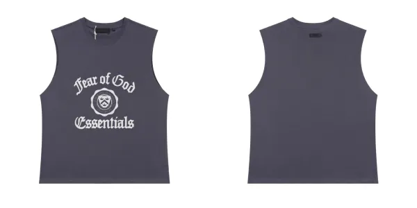Fear of God Essentials Crest Logo Sleeveless Top Charcoal Vest Top - 1