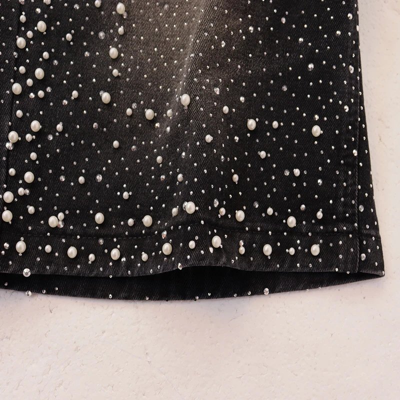 Design Starfield Print Drawstring Shorts Black - 18