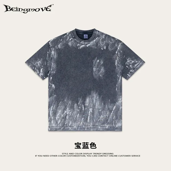 Design Beingmove Acid Wash Denim Effect T-Shirt T-Shirts - 1
