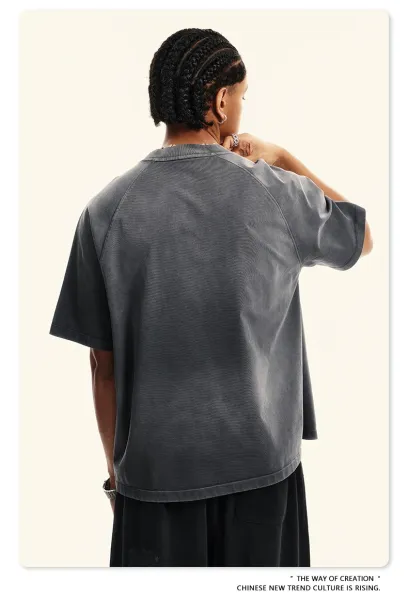 Design Beingmove Washed Black Raglan T-Shirt T-Shirts - 47