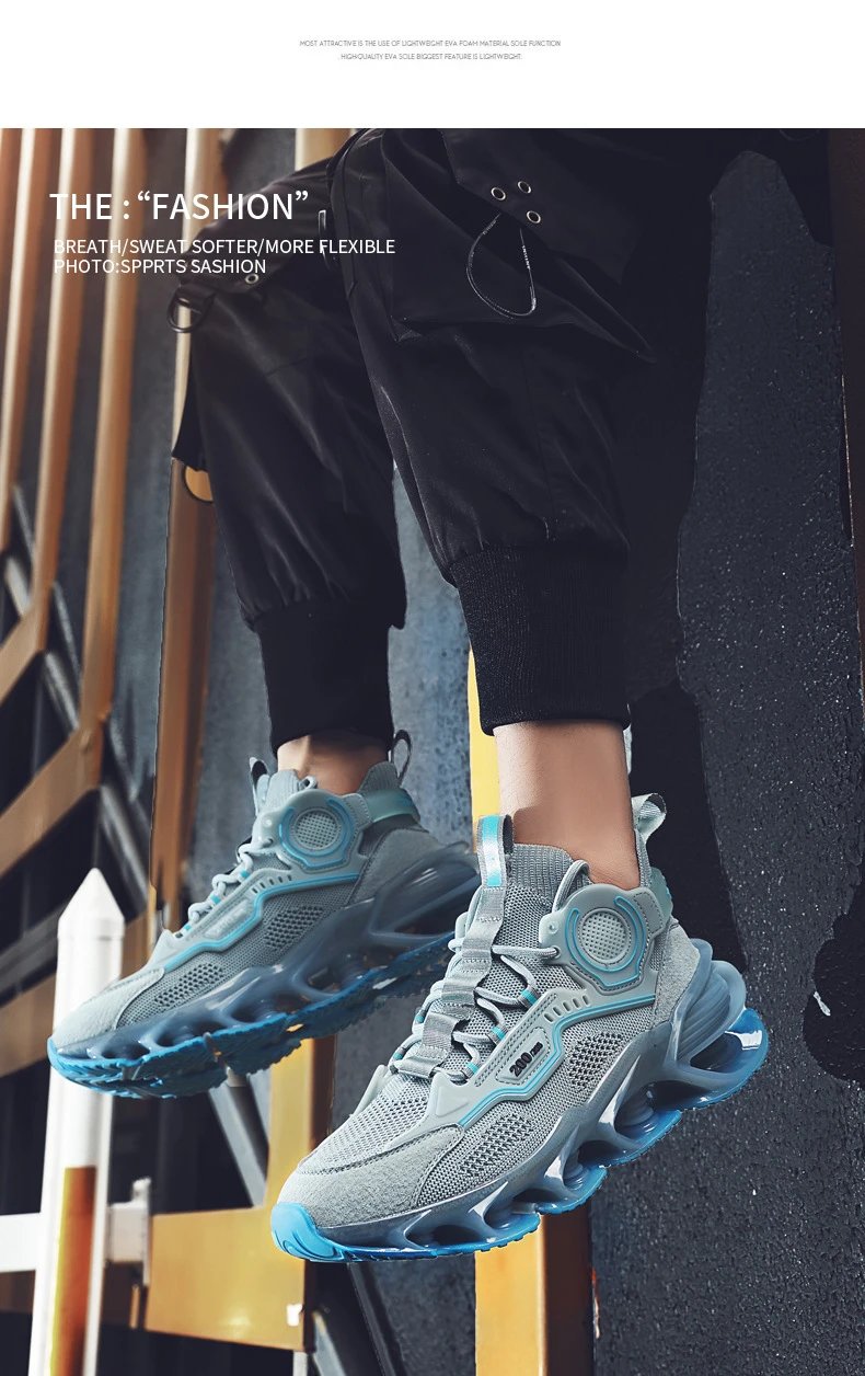 Design Flame Print Chunky Sneakers White Blue Multicolor - 35