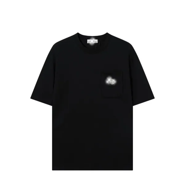 Stone Island Pocket Logo Black T-Shirt - 1