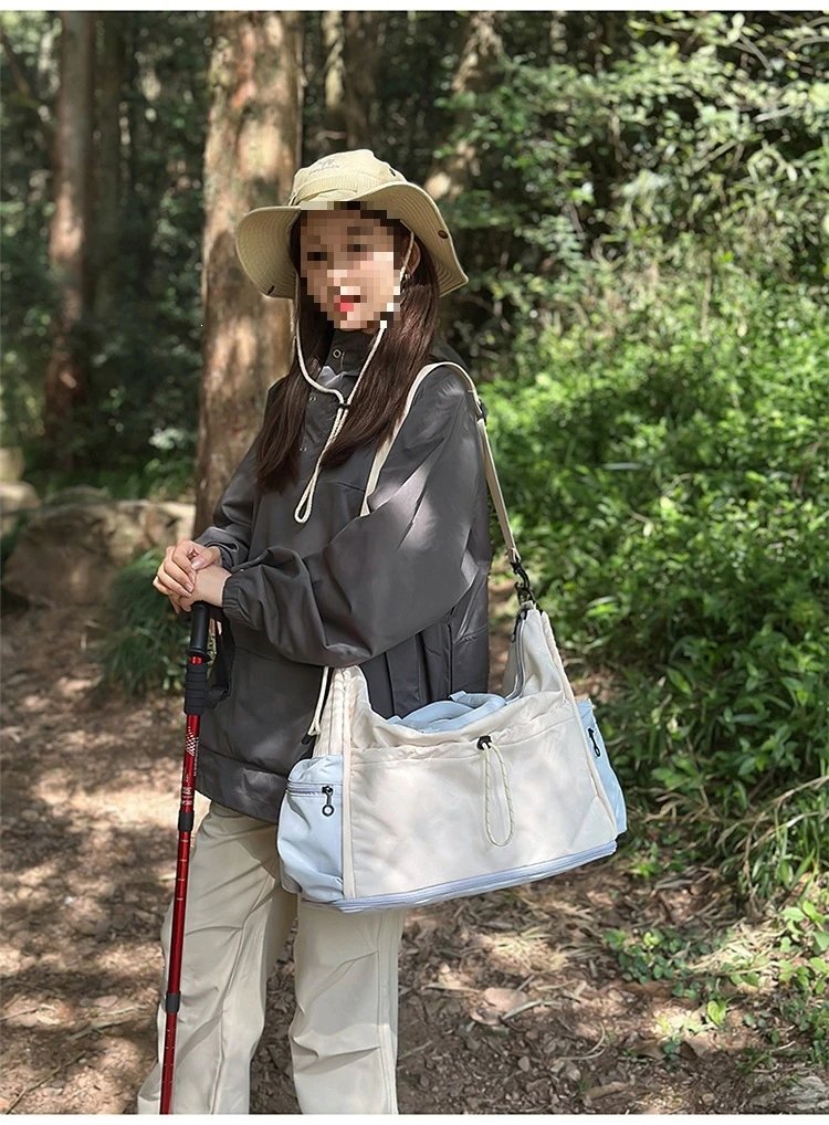 Design Duffle Bag Beige and Gray Travel Bag - 24