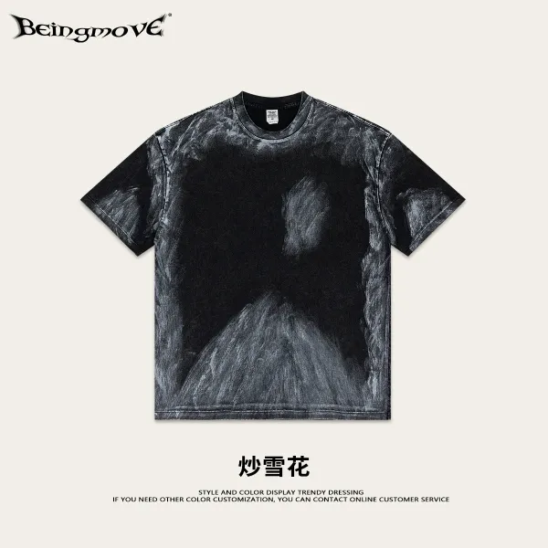 Design Beingmove Snowflake Wash Black T-Shirt T-Shirts - 1