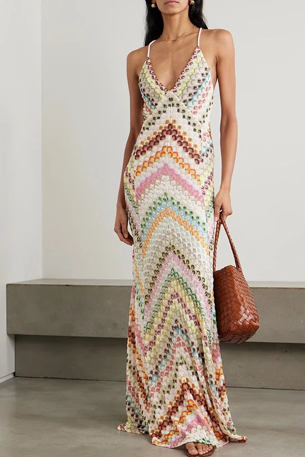 Missoni Zigzag Knit Maxi Dress Multicolor - 7