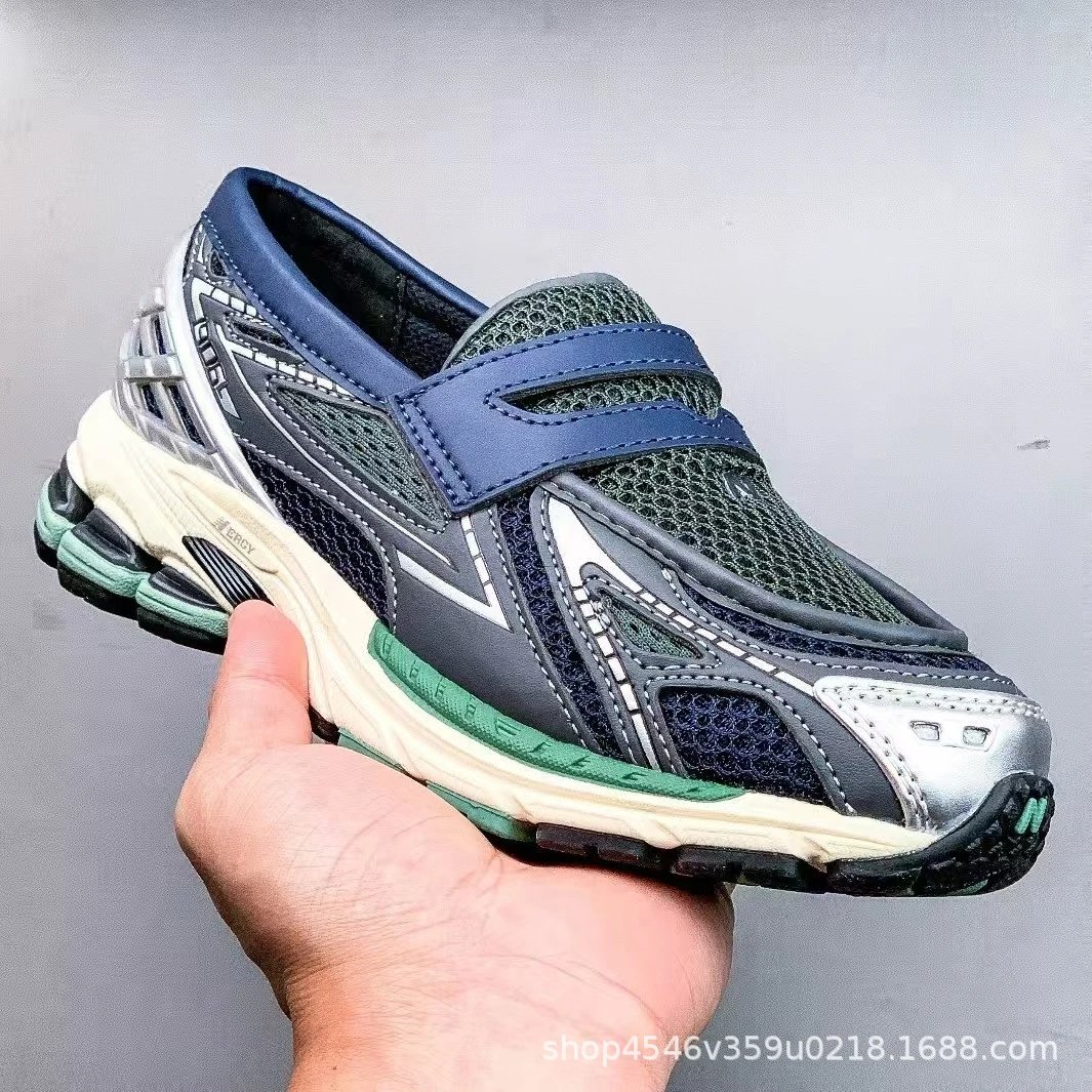 Asics Gel-Lyte III Velcro Navy Blue Green Cream Sneakers Running Shoes - 9