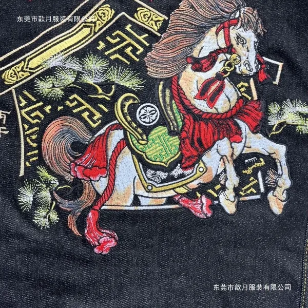Evisu Horse Embroidery Denim Jacket Black - 4