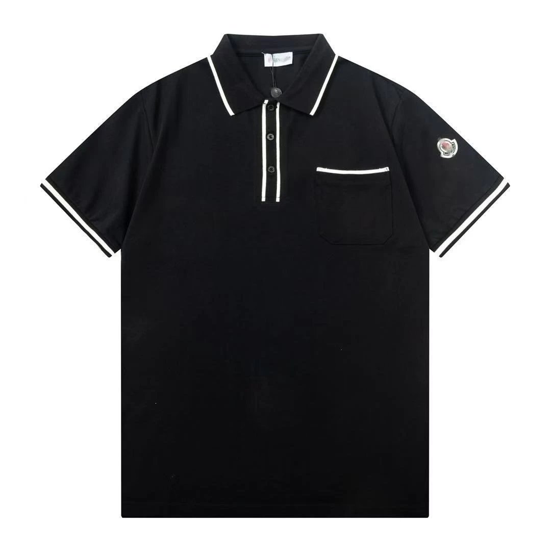 Moncler Polo White with Logo Print Polo Shirt - 10