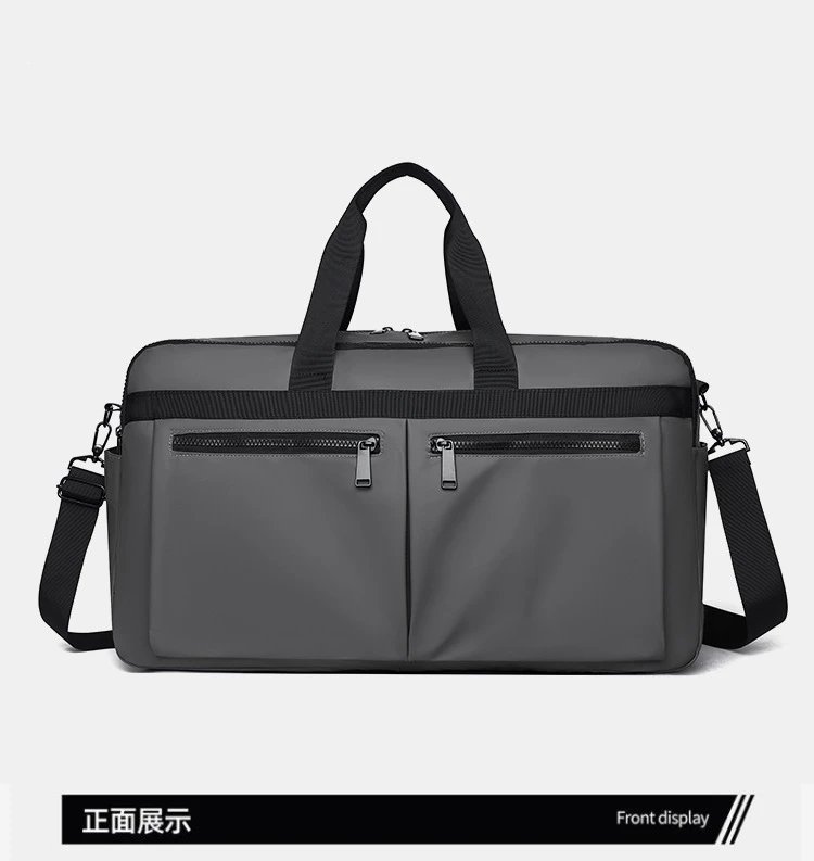 Design Duffle Bag Beige with Black Trim Travel Bag - 26