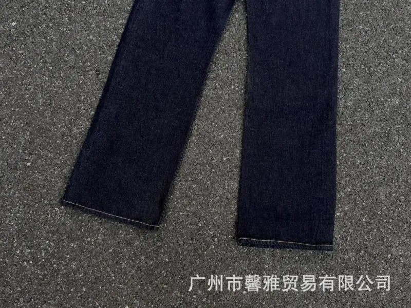 Design Wide-Leg Distressed Jeans with Contrast Pocket Accents Blue - 6