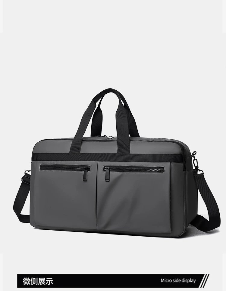 Design Duffle Bag Beige with Black Trim Travel Bag - 27