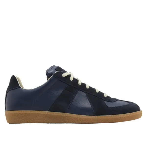 Maison Margiela Replica Sneakers Navy Blue Suede and Leather Sneakers - 1