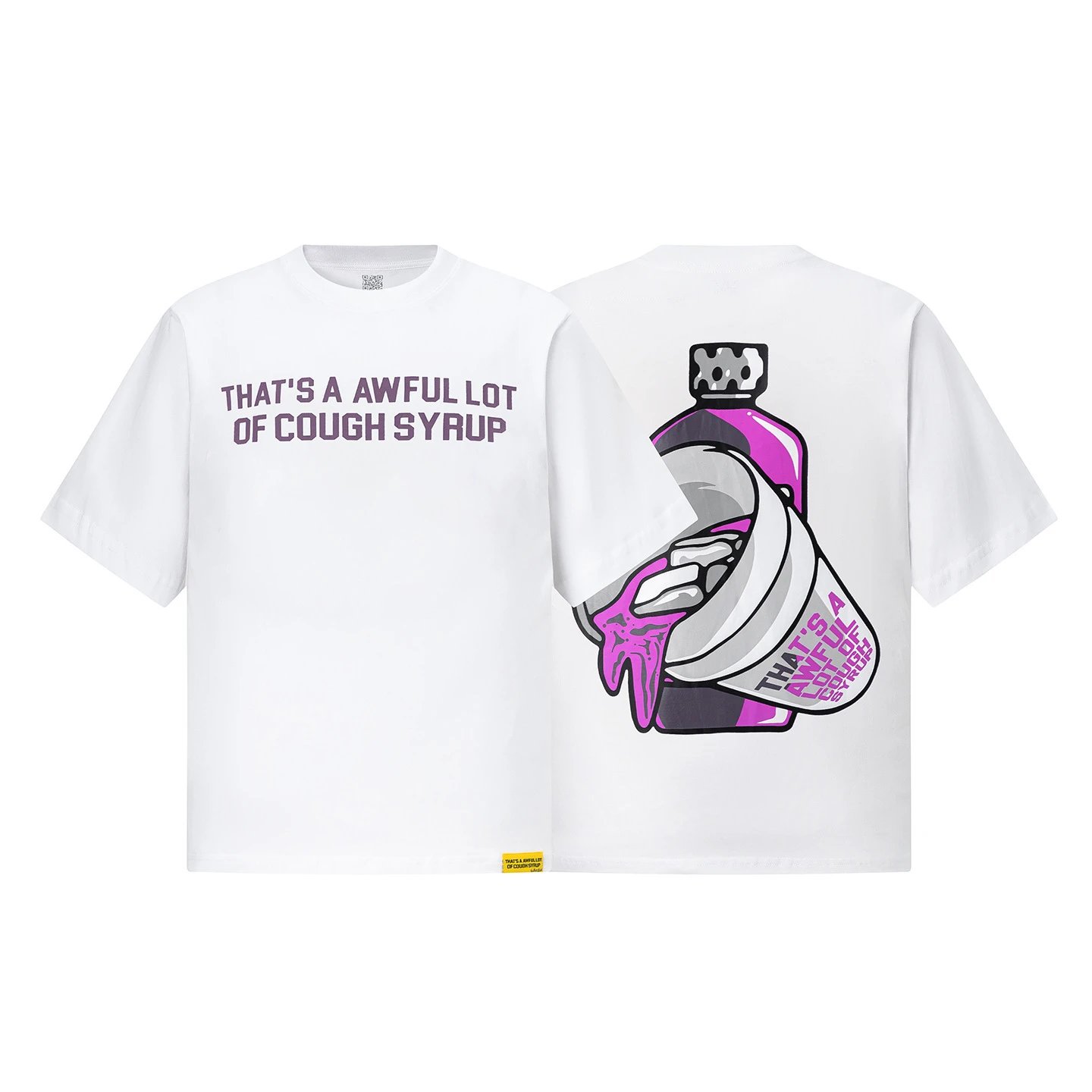 Design That's A Awful Lot Of Cough Syrup Surf Shop White Graphic T-Shirt T-Shirts - 22