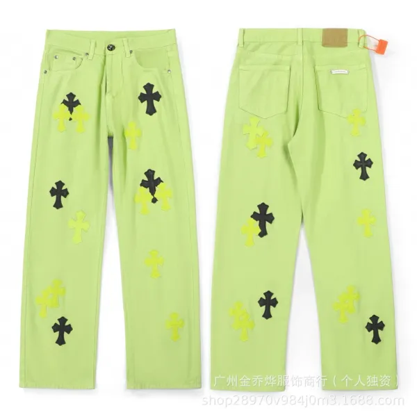 Design Wide-Leg Jeans with Leopard Crosses and Graffiti Print White Jeans - 13