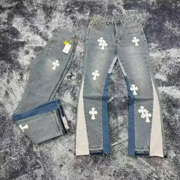 Chrome Hearts Cross-Embellished Flared Jeans Gray - 8