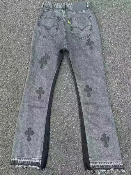 Chrome Hearts Cross-Embellished Flared Jeans Gray - 5