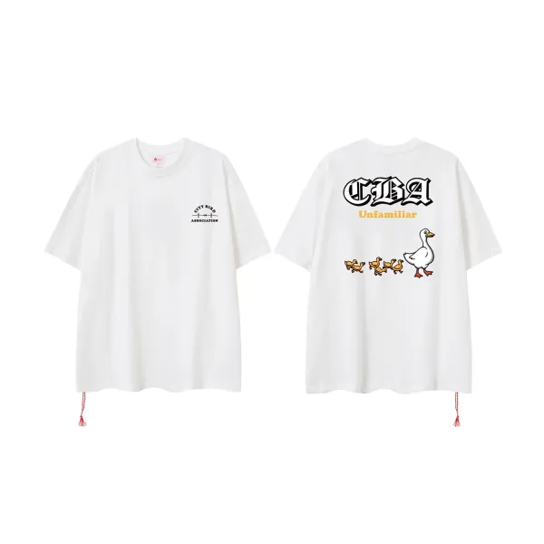 Design City Bird Association Unfamiliar Duck Family White T-Shirt T-Shirts - 1