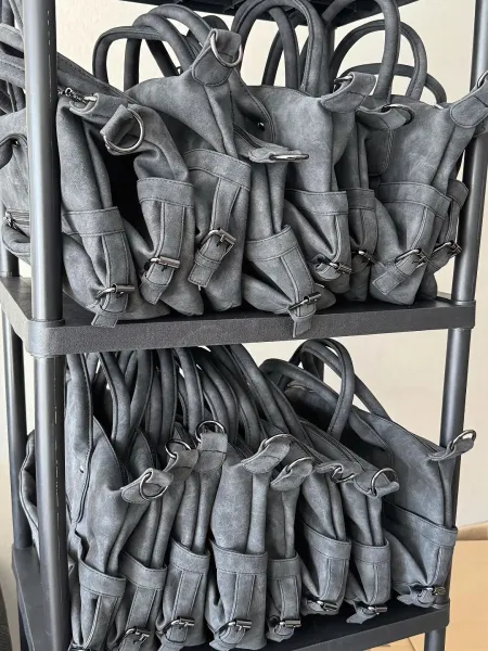 Chrome Hearts Cross-Embellished Suede Handbag Gray - 4