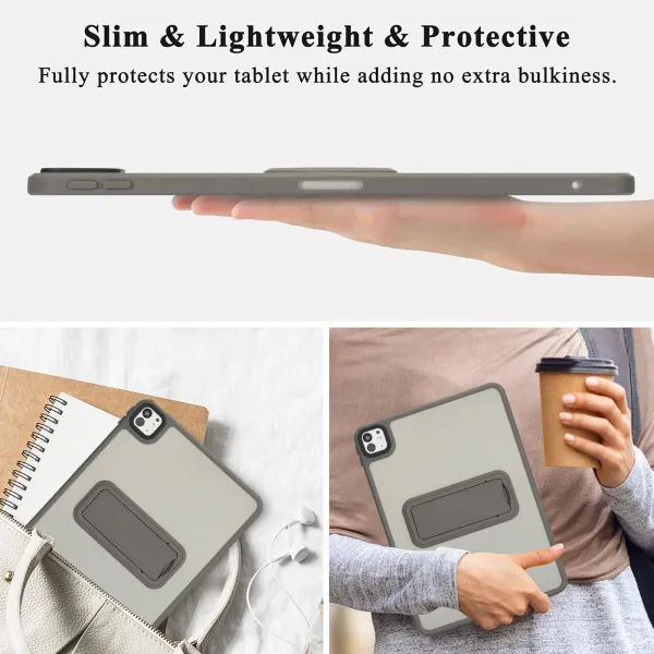 Apple iPad Pro Case with Stand in Beige and Gray Phone Accessories - 7