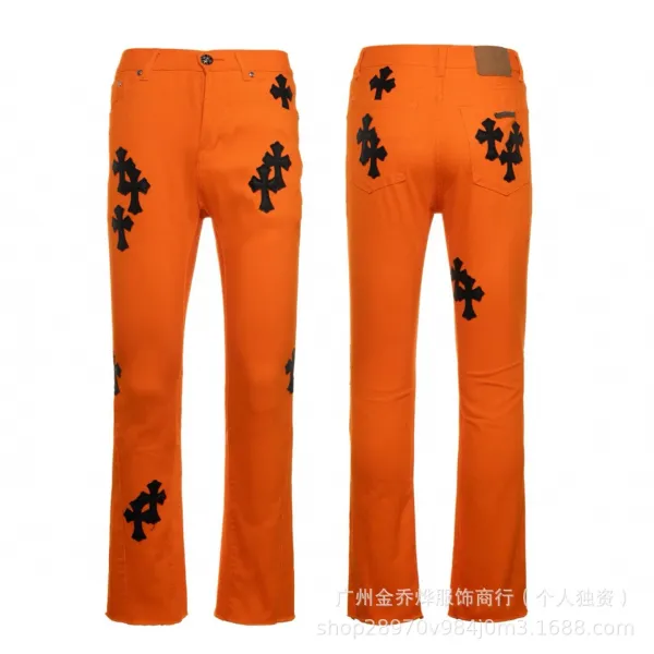 Design Wide-Leg Jeans with Leopard Crosses and Graffiti Print White Jeans - 14