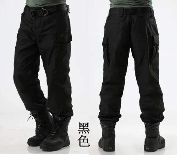 Design Multicam Camo Tactical Cargo Pants with Belt and Tan Combat Boots Pants - 3