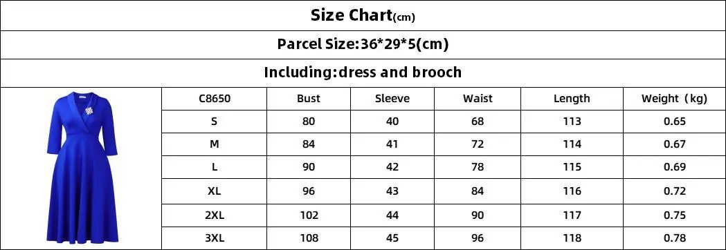 Design Wrap Front Midi Dress with Pearl Brooch in Navy - 3