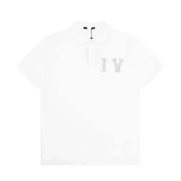 Valentino V Logo Embellished White Polo Polo Shirt - 1