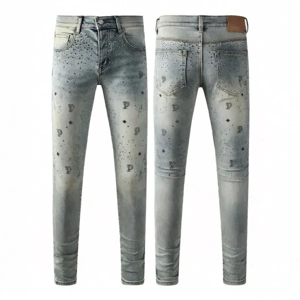 Philipp Plein PP Logo Spray-Dyed Slim Fit Jeans - 1