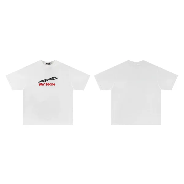 Design Welldone Double Logo Pixelated Print Black T-Shirt T-Shirts - 19