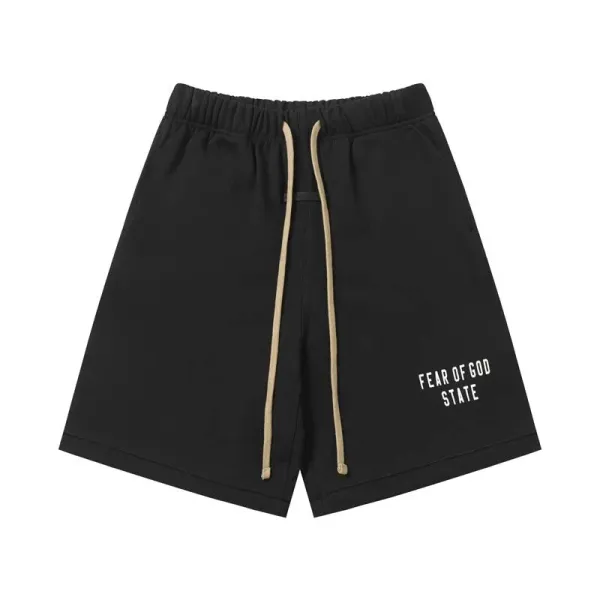 Fear of God Essentials Arch Logo Black T-Shirt and Shorts Set - 16