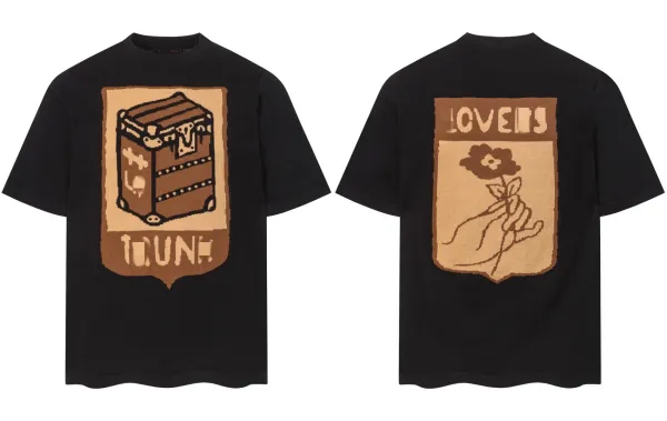 Louis Vuitton Trunk & Lovers Knit T-Shirt Black - 1