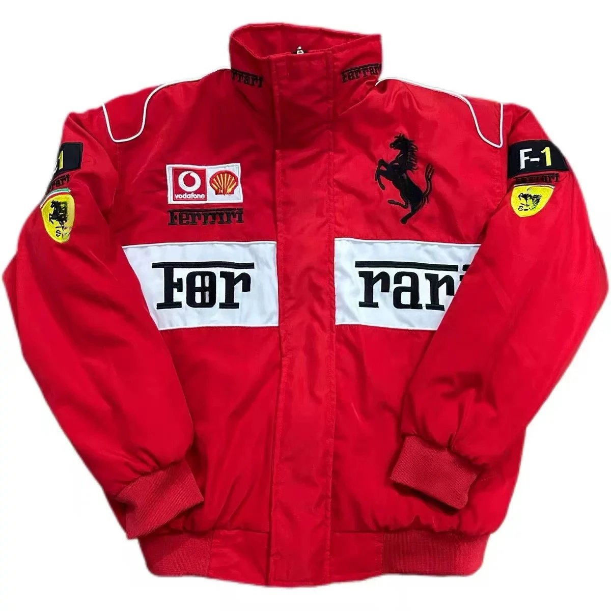 New Red White Ferrari [Embroidered Padded Version]