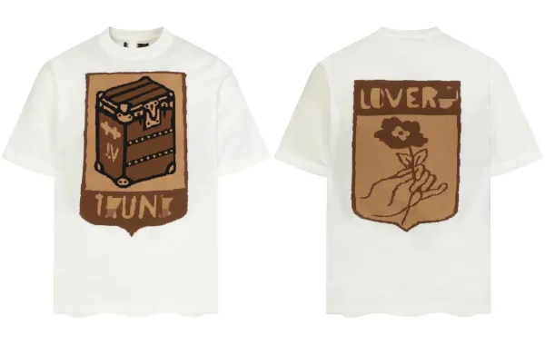 Louis Vuitton Trunk & Lover Graphic Knit T-Shirt White - 1
