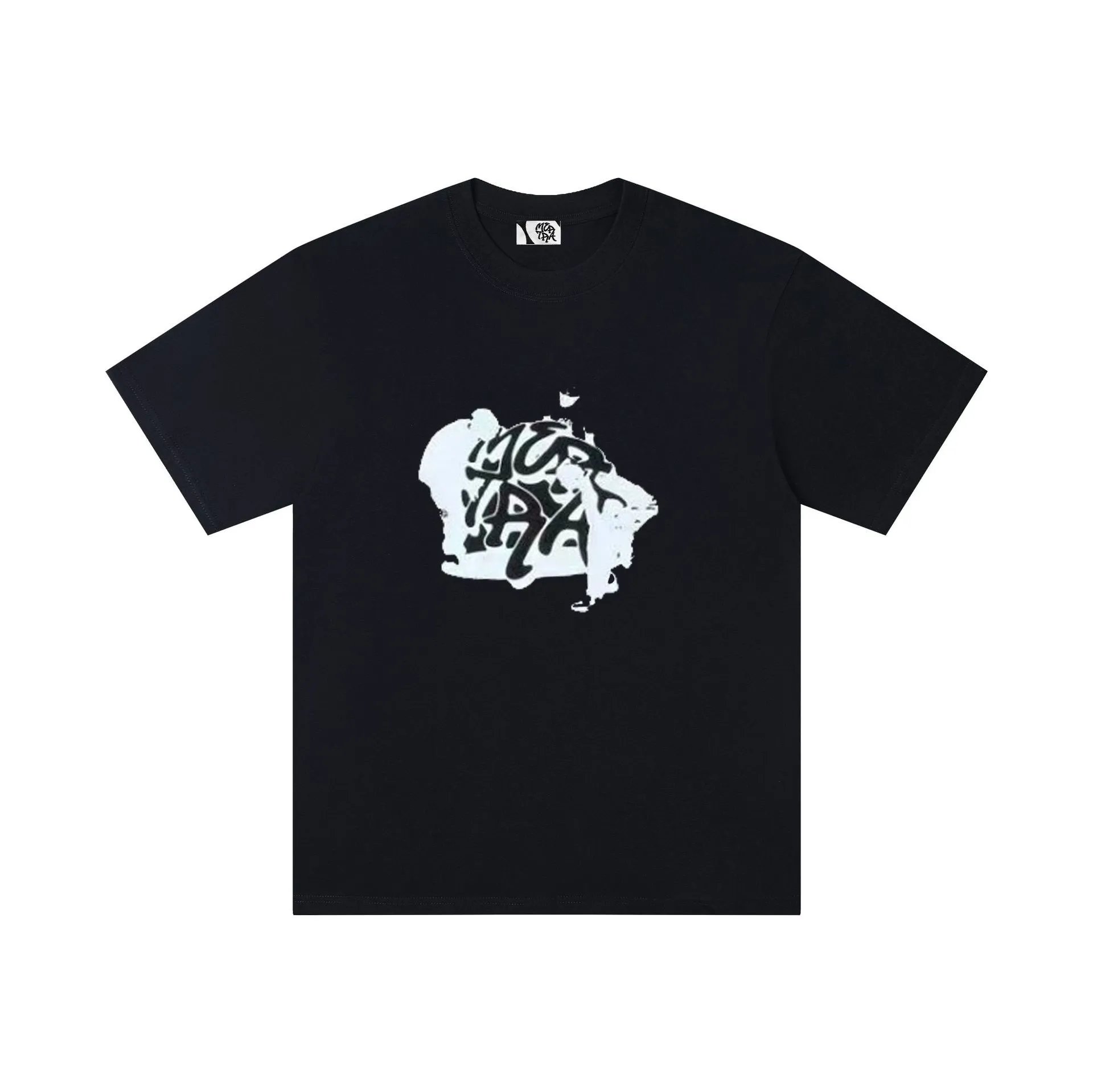 Design Two Characters Graphic Print Black T-Shirt - 12