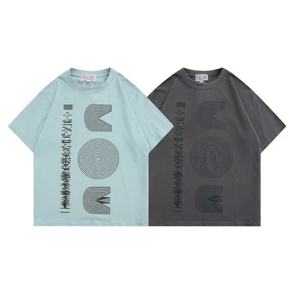 Design Abstract Graphic Print Oversized T-Shirt in Mint and Charcoal - 1
